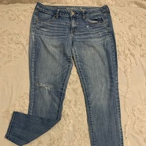 Distressed American Eagle Stretch “painters jegging” size 12